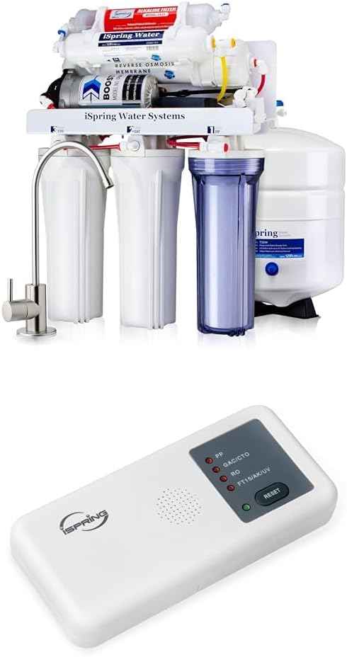 iSpring RCC7P-AK, NSF/ANSI 58 Certified, 6-Stage Reverse Osmosis System Under Sink with Alkaline Water Filter and Pump, pH+, TDS Reduction, RO Drinking Water Filtration System