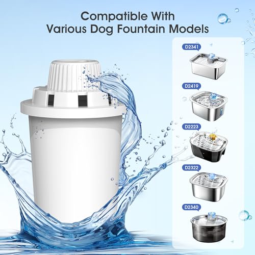 Dog Water Fountain Filters Replacement 4 Packs