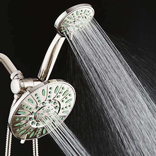 Antimicrobial High Pressure 7" Rain & Handheld Shower Head Combo