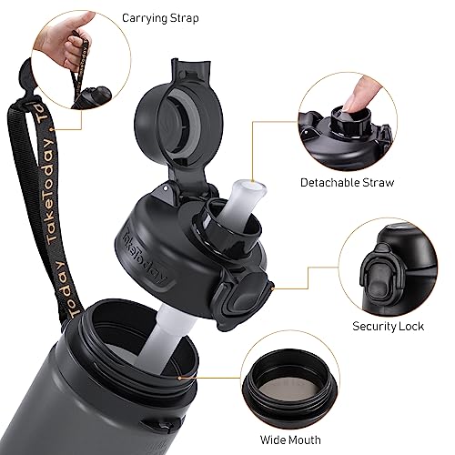 Collapsible Water Bottles with Straw for Travel (2 Count)