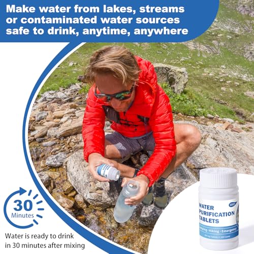 Water Tablets Purification for Drinking (100 Count)
