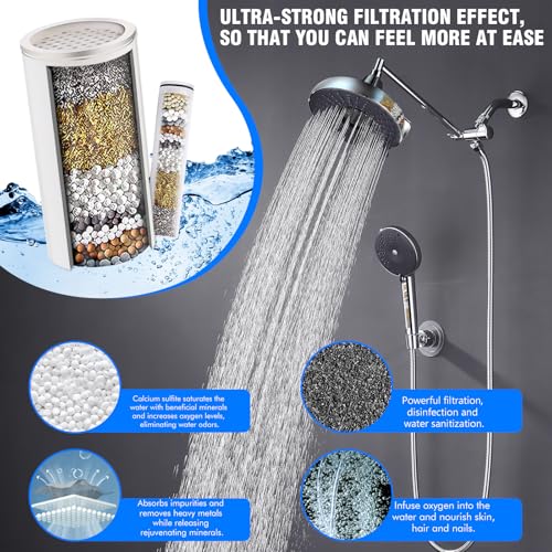 Rain Shower Head with Filter and Handheld