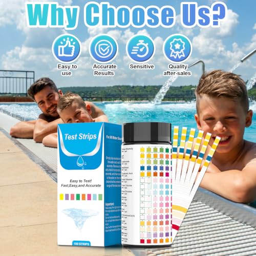 100 Strips 16 in 1 Well Water Testing Kits for Drinking Water
