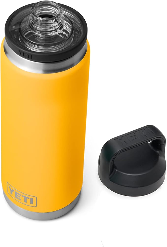 YETI Rambler 26 oz Bottle, Leakproof, Vacuum Insulated, Stainless Steel with Chug Cap, Alpine Yellow