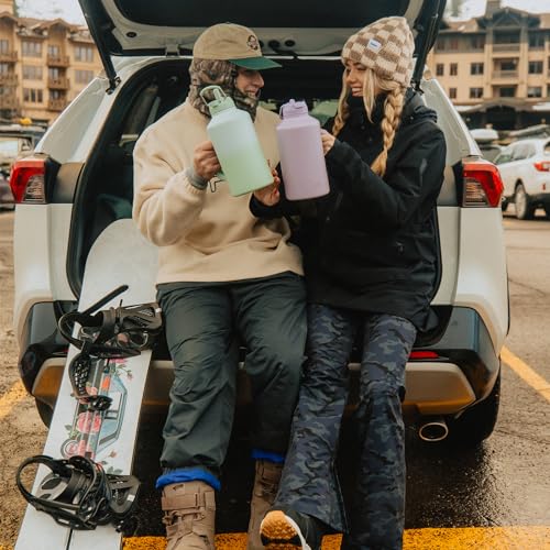 Insulated Water Bottle 64 oz with Straw and Dual