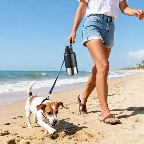 Insulated Dog Water Bottle 32oz Keep Water Cool with 2 Bowls