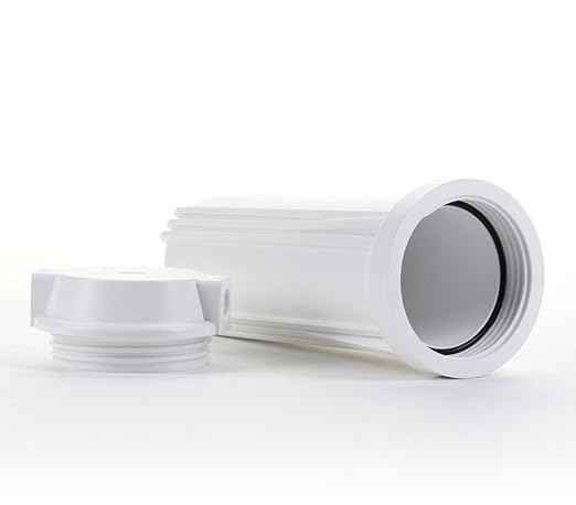 Hydronix HF2-10WHWH14, 10" White Housing with White Flat Cap For RO & Filtration Systems, 1/4" Ports