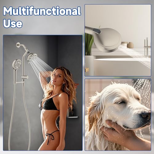 Metal Dual Rain Shower Head Easy Reach