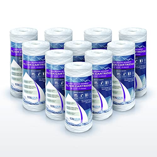 High Capacity Wound String 5 Micron Sediment Water Filter Cartridge 10” x 4.5” Removes Sand