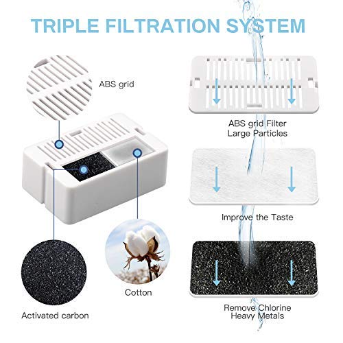 Wave and Cup Cake Porcelain Cat Fountain Filter 8 Carbon Filters 2 Foam Filters Ceramic Pet Fountain Water Dispenser Dog Fountain Replacement Filters