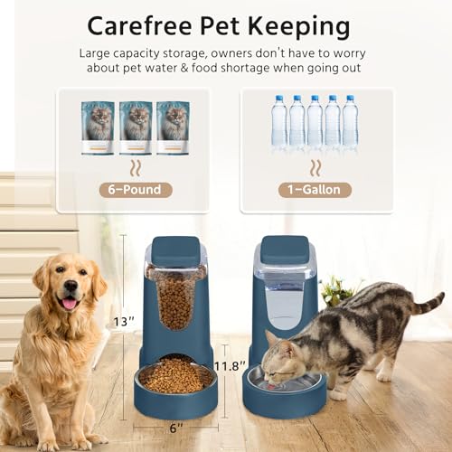 2 Pack Automatic Cat Feeder and Dog Food Feeder (3.5 Pound)