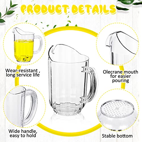 Tessco 3 Pcs Plastic Pitchers 60 Oz Clear Water Beer Jug Large (3 Count)