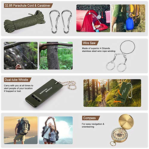 238 Pcs Emergency Survival Kit with First Aid Kit and Molle Pouch