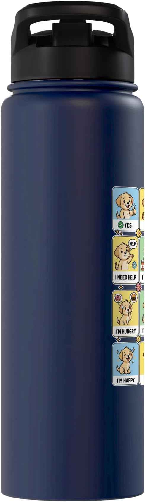 Autism ACC Communication Dog Lovers Kids Cute Autistic Stainless Steel Insulated Water Bottle