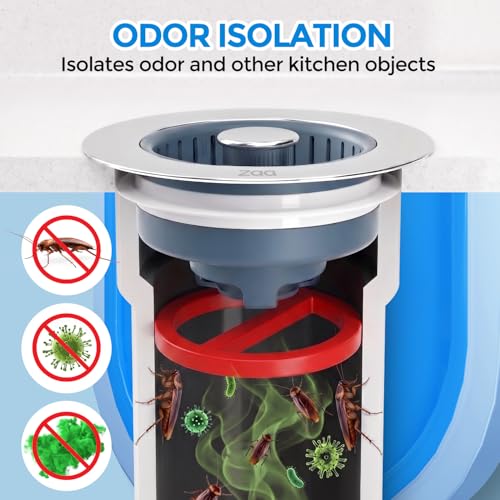 3 in 1 Kitchen Sink Drain Strainer Stopper Removable Basket Pop