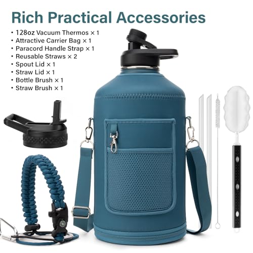 Gallon Insulated Water Bottle with Portable Carrier Bag for Outdoor