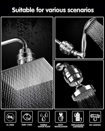 Shower Filter Brushed Nickel Remove Chlorine softer hair and skin