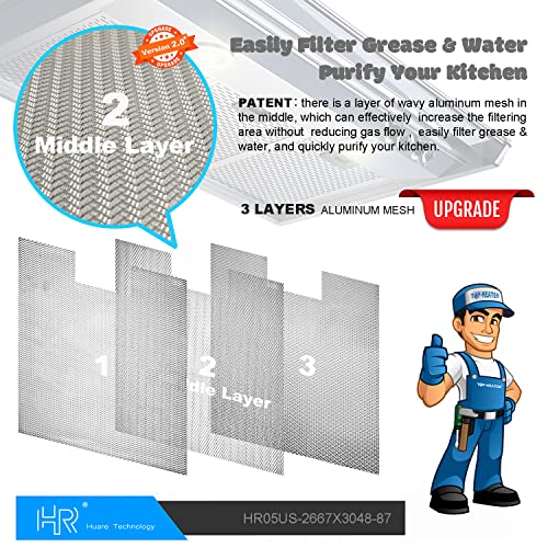 W10169961A Range Hood Filter Fits Whirlpool 3 Pack (3 Count)