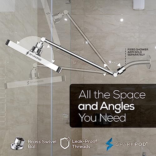 8" Square Rain Shower Head with 16" Shower Arm