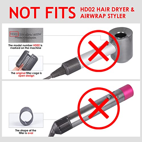 Hair Dryer Filter Compatible with Dyson Supersonic with Filter Brush