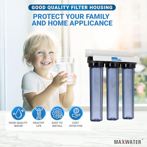 3 Stage 20" x 2.5" Whole House Clear Water Filter System Without Filters