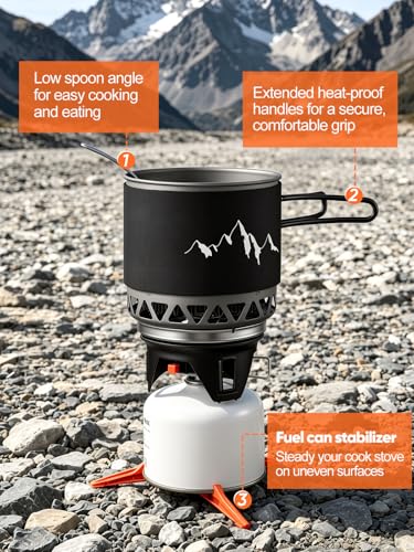 1.2L Heat Exchanger Backpacking and Camping Stove System (7 Count)