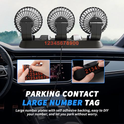 Portable 3 Head Car Cooling Fan with USB Plug