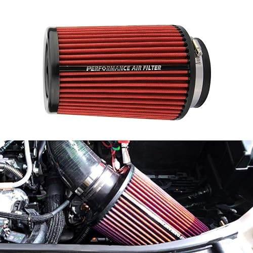 Red 3 3.5 4 inch Universal Cold Air Intake Filter 76mm 89mm 101mm