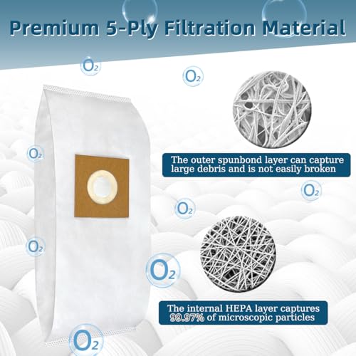 12 Pack Type Y HEPA Vacuum Bags Replacement for Hoover WindTunnel Upright Style Y (12 Count)