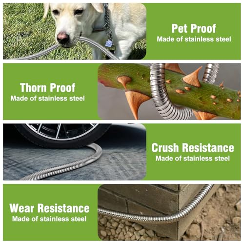 Metal Garden Hose 25 ft with Nozzle