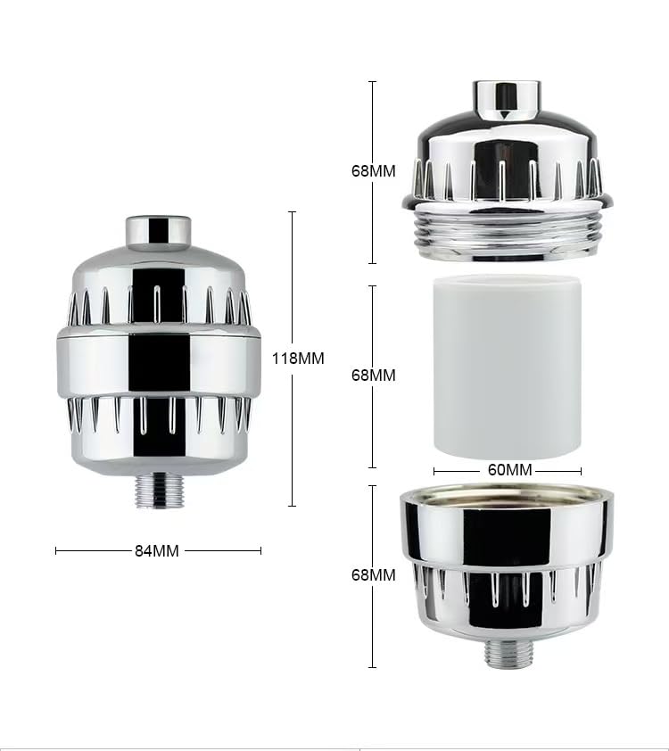 20 Stage Showerhead Filter for Hard Water Heavy Metals and Sediments