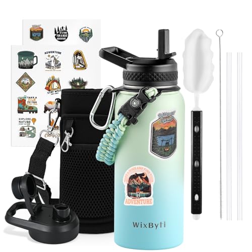 32 oz Insulated Water Bottle with Straw