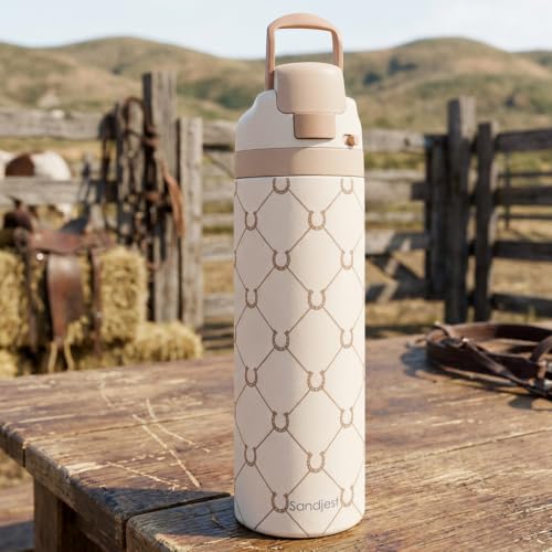 Horse Insulated Stainless Steel Water Bottle with Straw for Sports and Travel 24 Ounces for Women Girls Friends Teens Birthday
