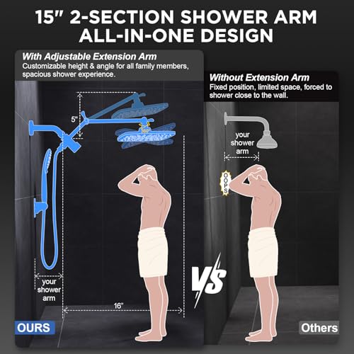 11.8" High Pressure Shower Head with Handheld