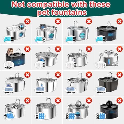 Cat Water Fountain Filter 8Pcs Fit 101oz