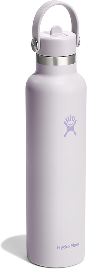 Hydro Flask Water Bottle - Insulated Stainless Steel - Straw Lid, Non Spill, Leakproof in 24 Oz Cloud Pink