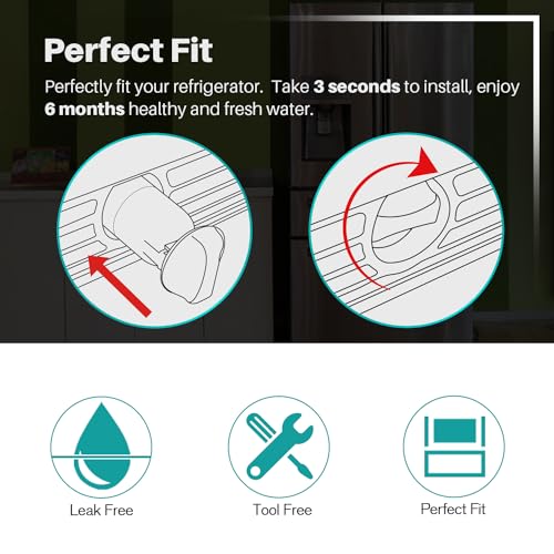 PLUS NSF53&42 Refrigerator Water Filter Replacement for Whirlpool 4396508 4396510 (3 Count)