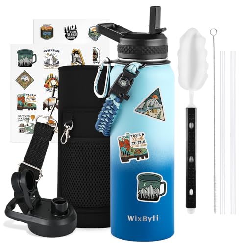 40 oz Insulated Water Bottle with Straw