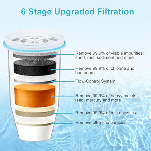 VIPHASES 6 Stage 0 TDS Water Filter Cartridge for Zero Pitchers (17.99 Count)