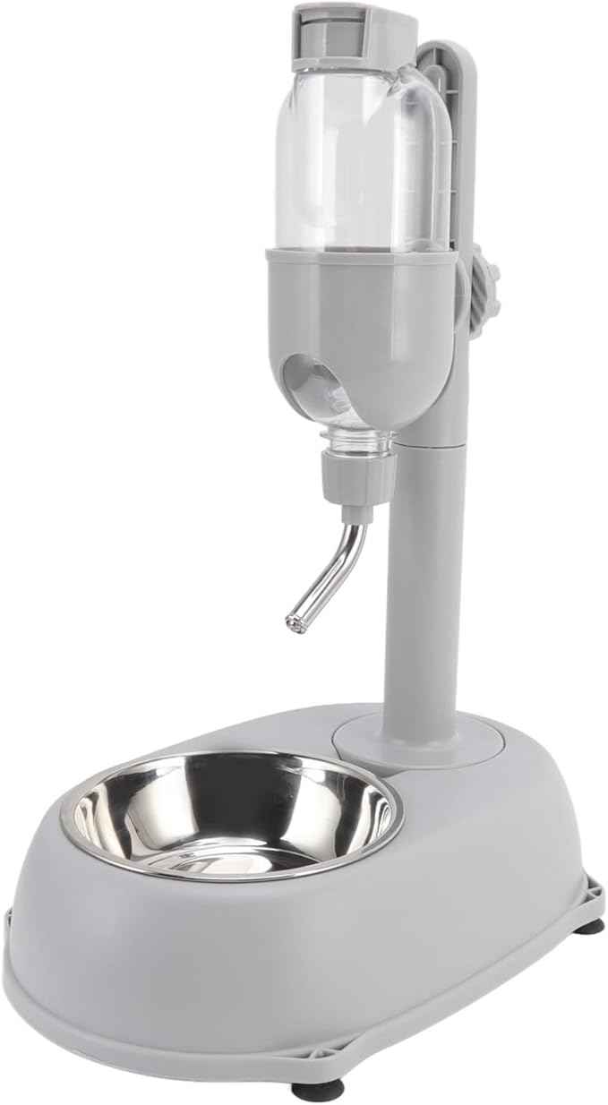2 in 1 500ml Large Dog Water Bowl Dispenser, PP and ABS Automatic Dog Water Dispenser, Adjustable Pet Standing Water Dispenser Bowl for Cats and Others, 11 x 7.7 x 15.4in