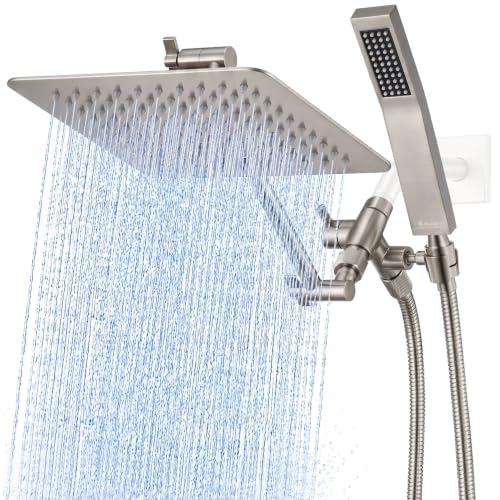 All Metal 8" Rain Shower Head with Handheld for Bathroom Upgrade