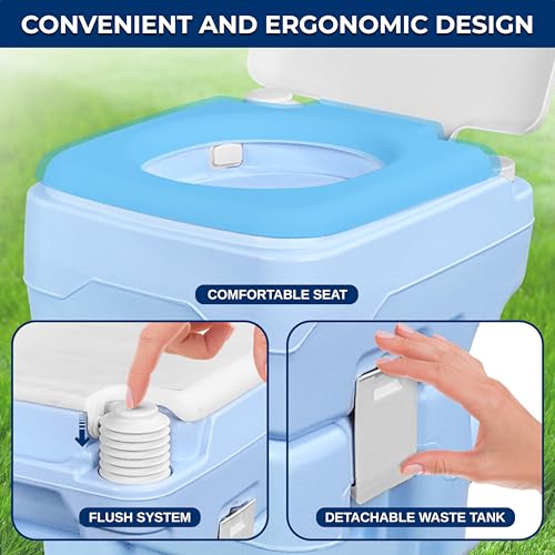 5.2 Gal Portable Camping Toilet For Adults