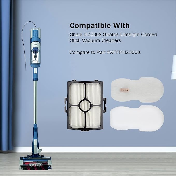 Vacuum Filter Replacement for Shark HZ3002 HZ3000 HZ4001AMZ HZ4002 Stratos Ultralight Corded Stick Vacuum Cleaner