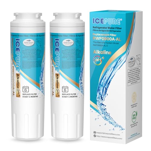 Alkaline UKF8001 Refrigerator Water Filter Replacement for Whirlpool EDR4RXD1 (2 Count)