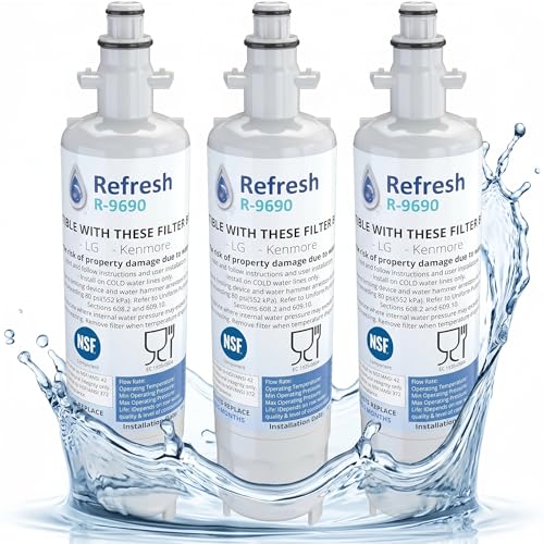 Refresh Refrigerator Water Filter Replacement for LG LT700P (3 Count)
