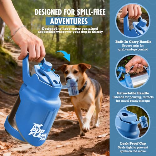 PupFlask Pro Portable Insulated Dog Water Bottle (50 Fl Oz)