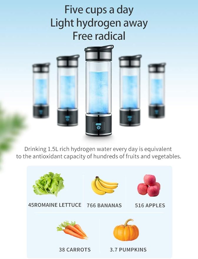Hydrogen Alkaline Water Bottle Machine Maker Hydrogen Water Generator Ionizer with SPE and PEM Technology,US Membrane Make Hydrogen Content up to 800-1200 PPB