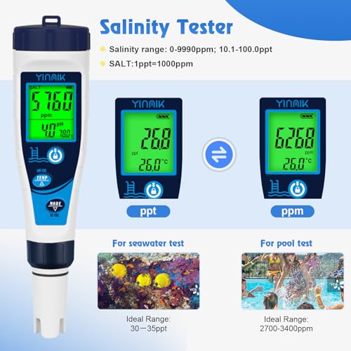 Salt Meter for Pools & pH Meter