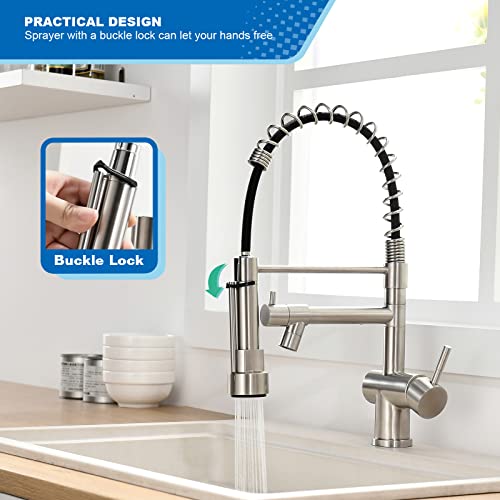 Commercial Kitchen Faucet with Pull Down Sprayer