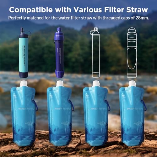Collapsible Water Bottle 23oz with Carabiner (6 Count)